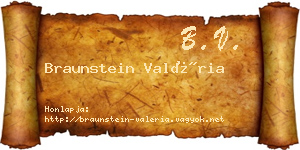 Braunstein Valéria névjegykártya